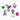 Happy Purrday Cat Toy Set with six festive toys including a cupcake, birthday hat, balloon, crinkle ball, rattan ball, and rattle feather ball