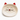 Happy Cat Food Dish made of white stoneware with smiling cat face and red ears

