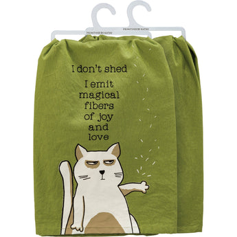 "I don't shed. I emit magical fibers of joy and love" Cat Dish Towel