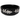 Black bowl with white leaf patterns on a white background