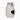 A white cat-shaped container or decor piece with black glasses, a black heart on the front, and black whisker details, photographed on a plain white background.
