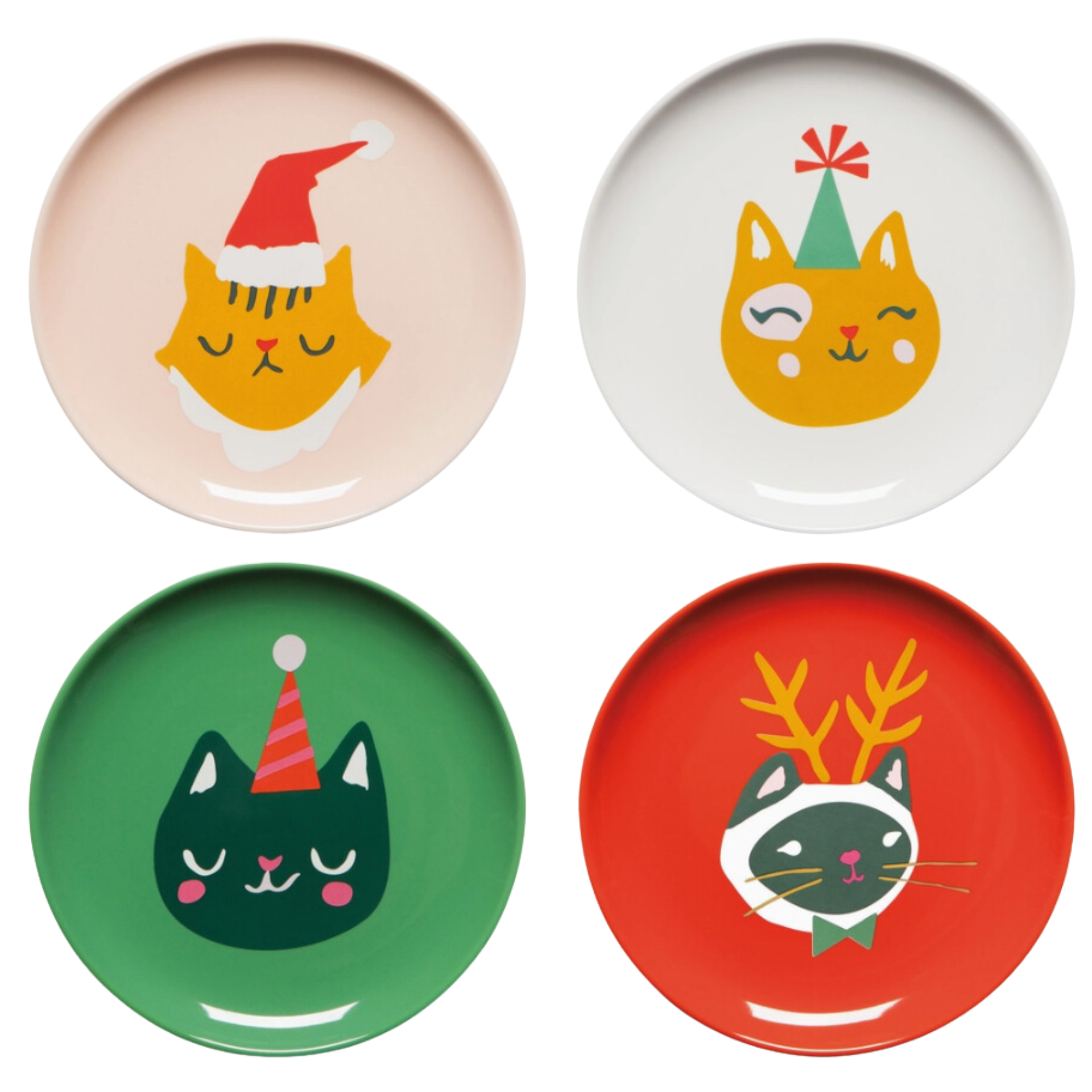 Let It Meow Christmas Appetizer Plate highlighting whimsical Christmas theme
