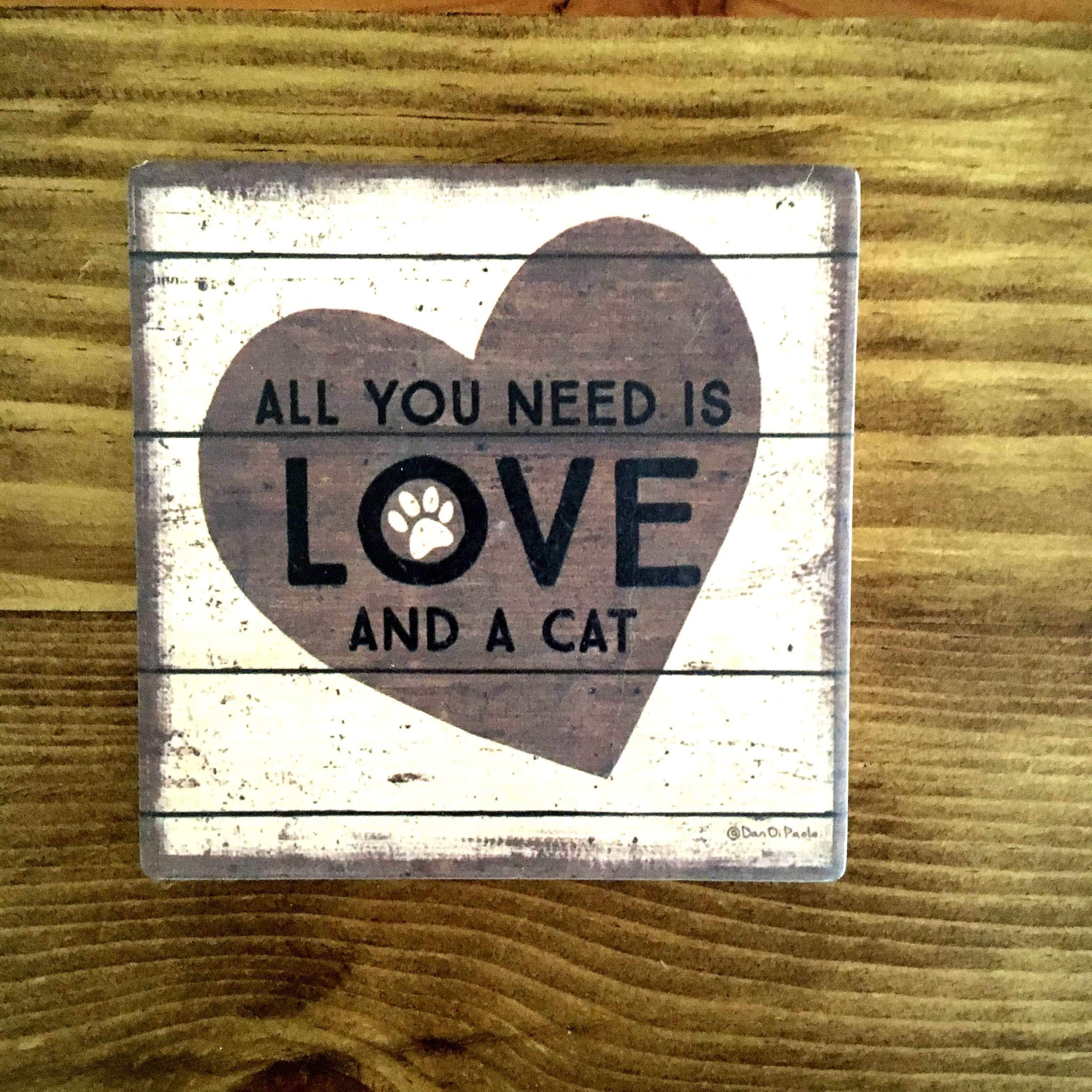 Cat Inspired Gifts, All You Need Is Love And A Cat Coaster