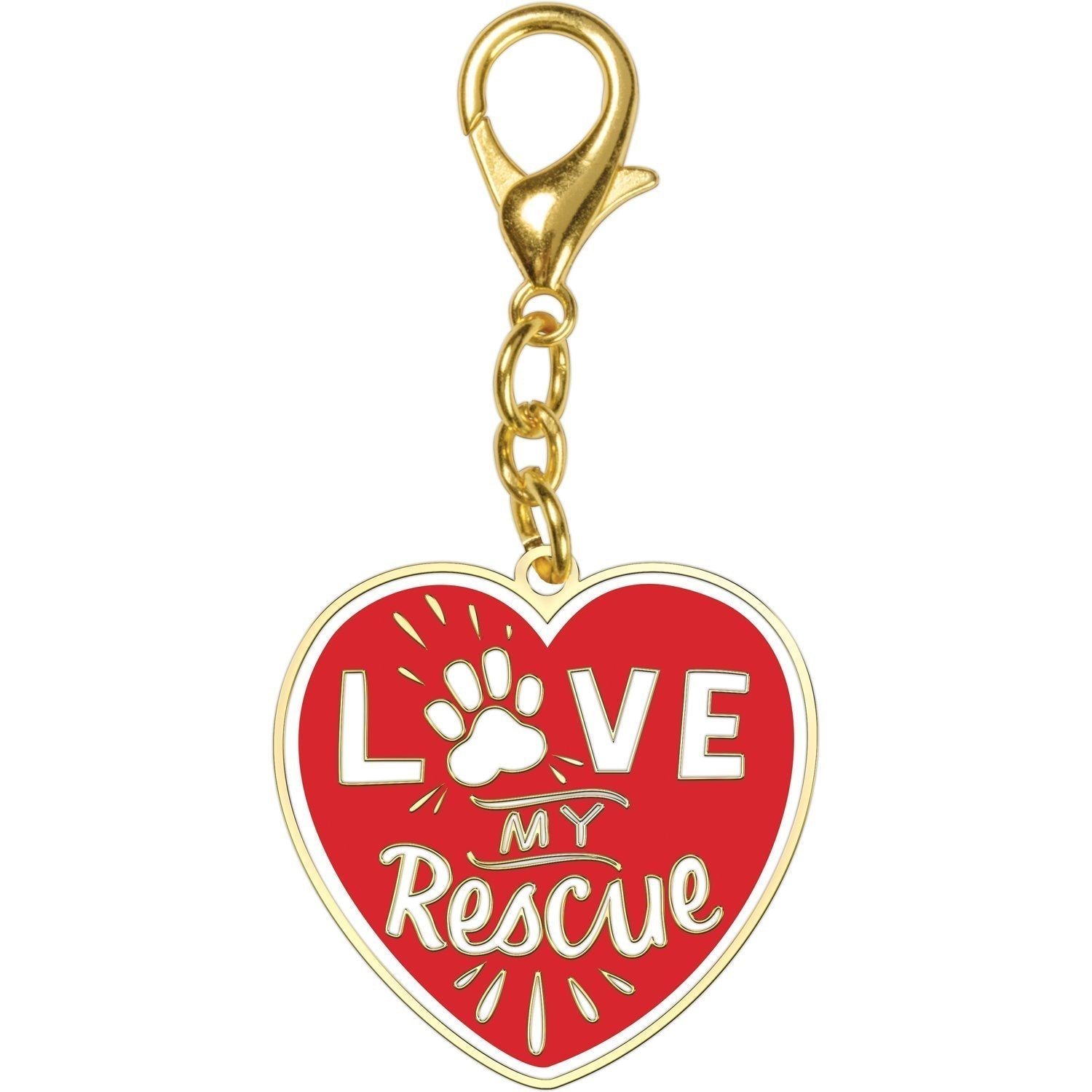 Cat Lover Accessories, Pet Parent Keychain, Love My Rescue Keychain