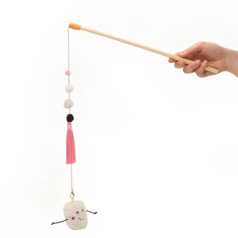 Cat Wand Toy, Interactive Cat Toy, Marshmallow Cat Wand Toy