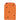 An orange fabric garment or towel hanging on a white plastic hanger, featuring a scattered black star pattern, set against a plain white background.