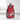 Cat-shaped tag attached to a red product packaging on a white background