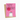 Birthday card with a cat wearing glasses and a party hat on a pink background