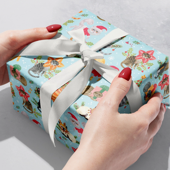 Cat Gift Wrap, Naughty Cat Christmas Wrapping Paper