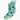 Teal socks with black paw prints on a white background