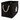 Black storage bin with rope handles and a white paw print on a white background