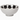 White porcelain cereal bowl with black and white cat faces pattern