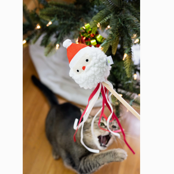 Santa Cat Toy, Christmas Cat Wand Toy