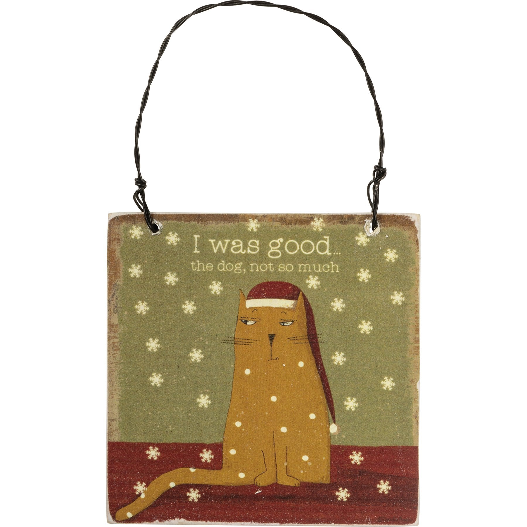 Christmas Gifts For Cat Lovers, I Was Good The Dog Not So Much Cat Christmas Ornament