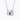 Silver cat-shaped necklace with a clear gemstone on a white background