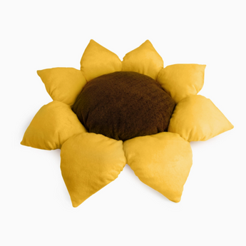 Sunflower Pet Bed - Cozy plush pet bed shaped like a yellow sunflower, ideal for small pets.