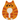 A felt cat-shaped rug or mat in orange and white, with black embroidered facial features, shown on a plain white background.
