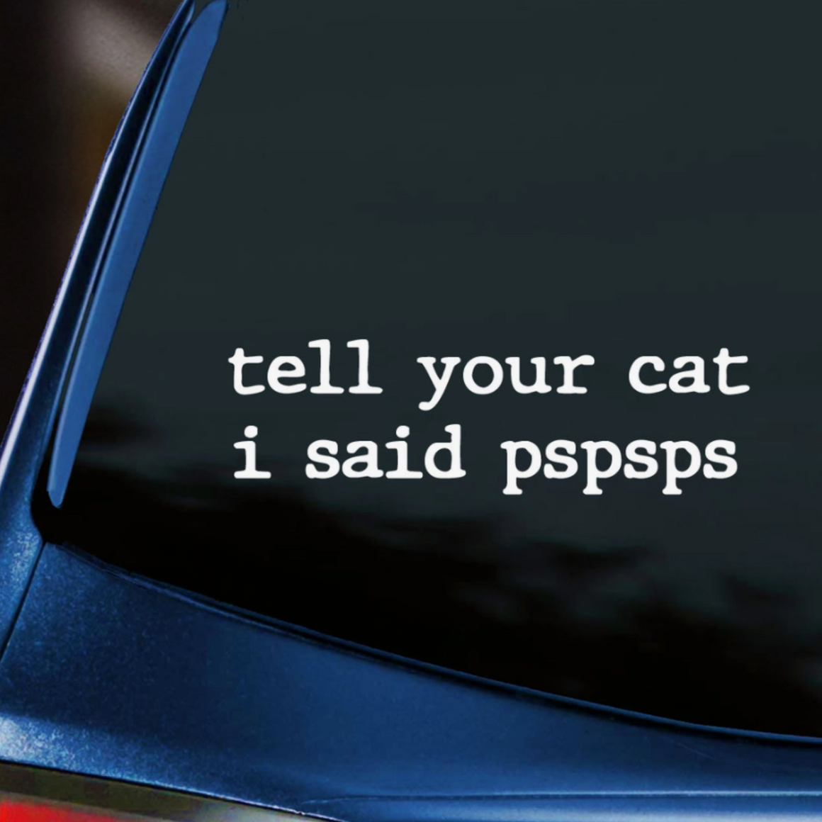 Tell Your Cat I Said Pspsps Car Sticker – Purrs and Whiskers