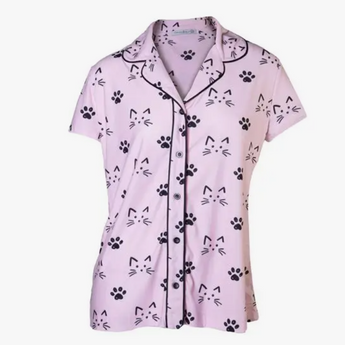 Pajamas With Cats On them For Women, Women's Cat Pajama Shirt