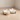 Cat-shaped ceramic bowls with wooden stand and measurements on a beige background