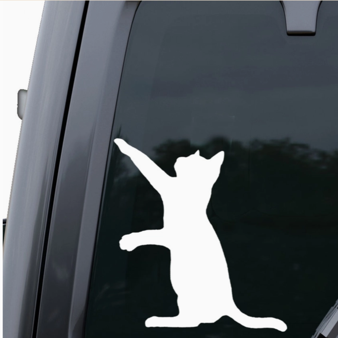 Cat Requesting Sticker Playing Cat Car Sticker – Purrs and Whiskers