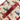 Cheeky Cats Travel Toiletries Bag with zipper closure, colorful cat tapestry, and top burgundy vegan leather handle.