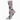 Gray sock with black cat and red heart patterns on a white background