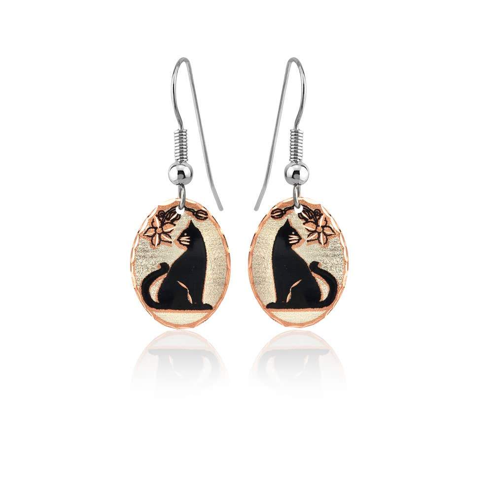 Jewelry For Cat Lovers, Black Cat Earrings