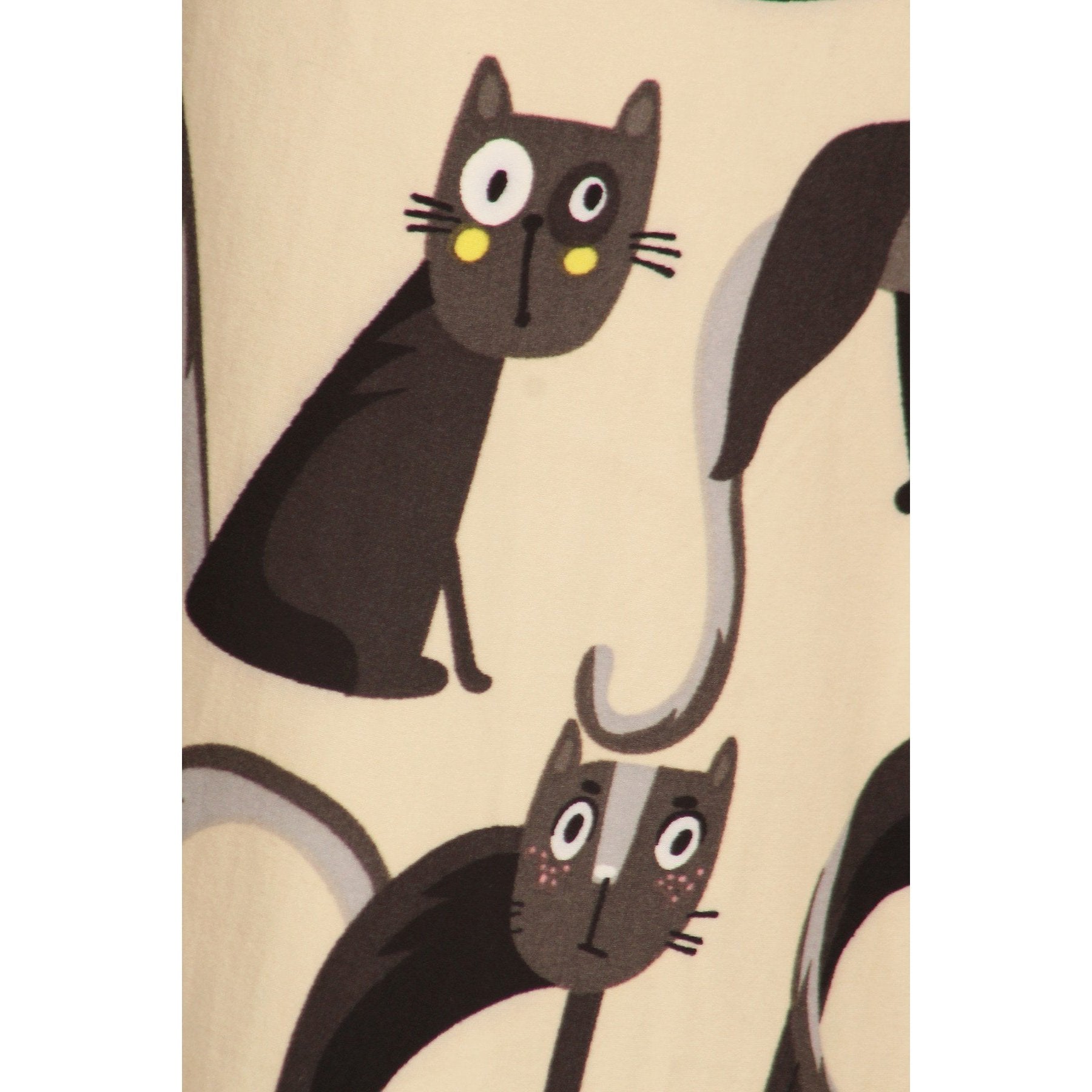 Black Cat Print Womens Pajama Pants