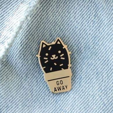 Cat Pins And Brooches, Cactus Cat Pin