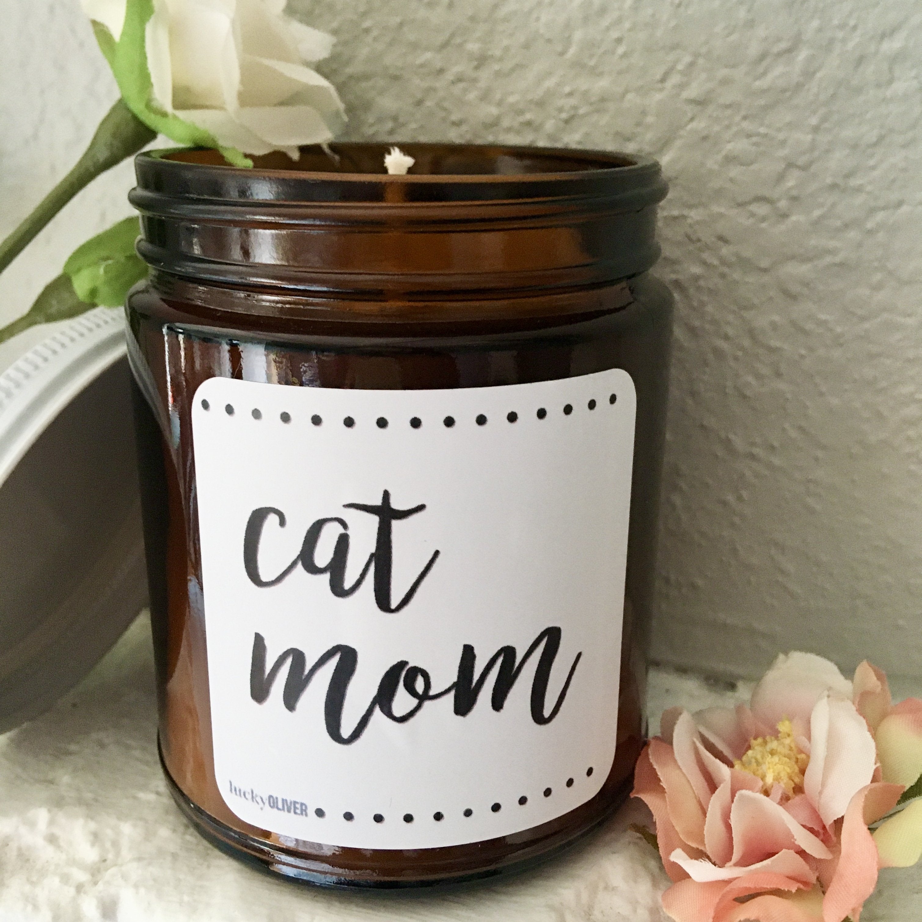 Cat Themed Gifts for Women, Cat Mom Candle