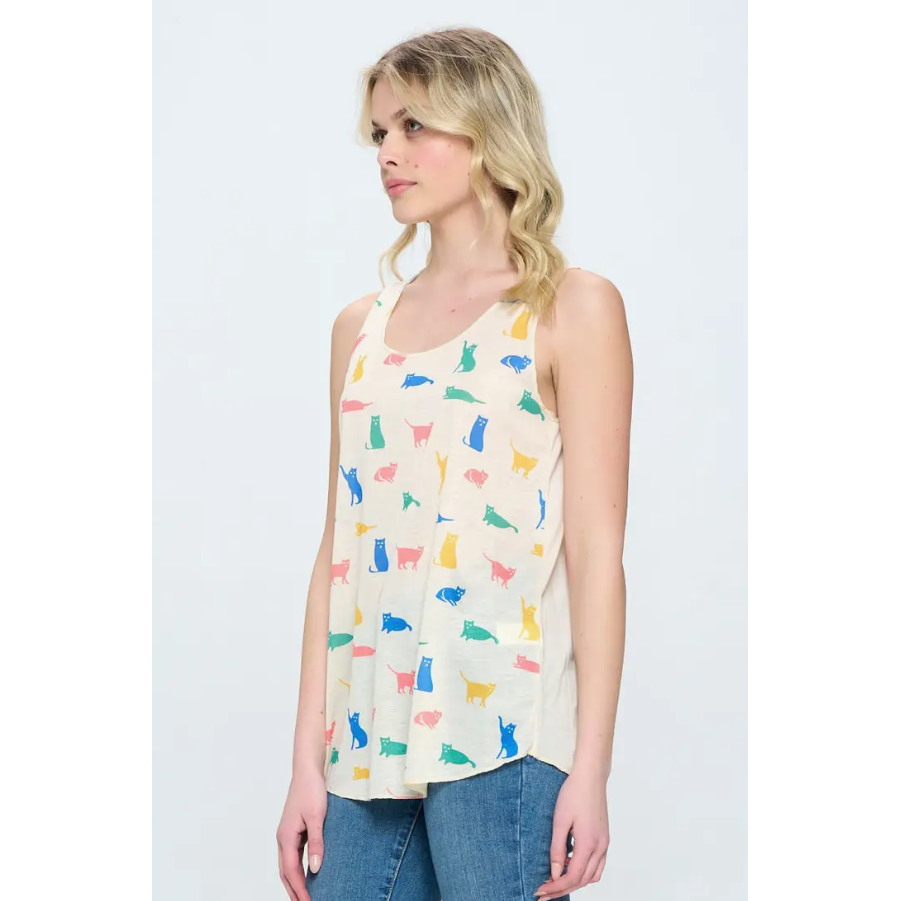 Tank Top With Cats On It For Women, Cat Lover Clothes