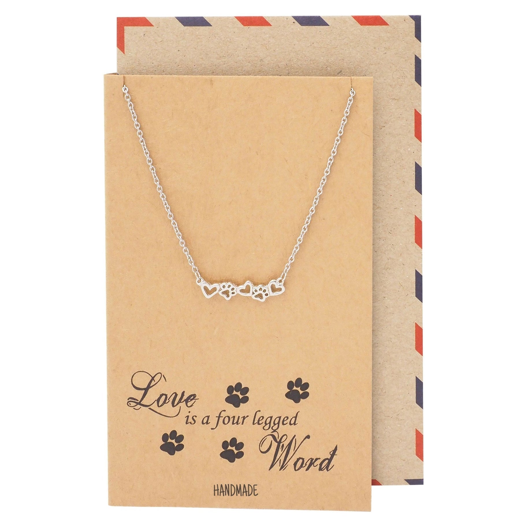 Cat Paw Print Necklace For Cat Lovers