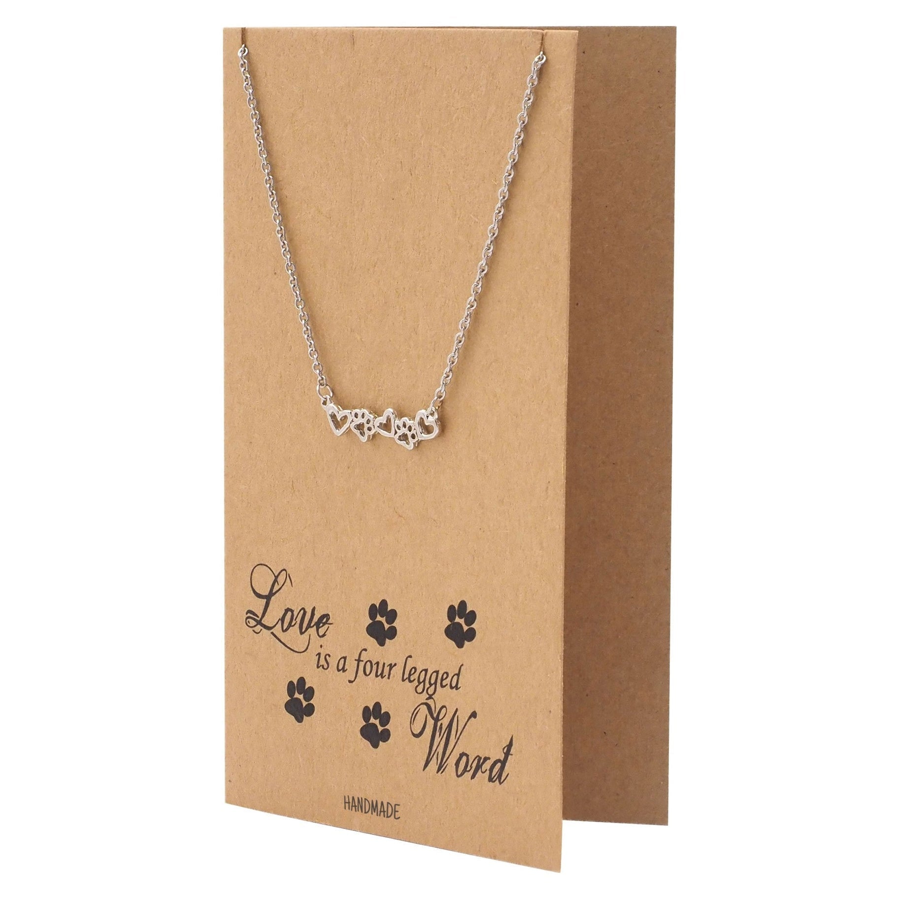 Silver Cat Paw Print Necklace