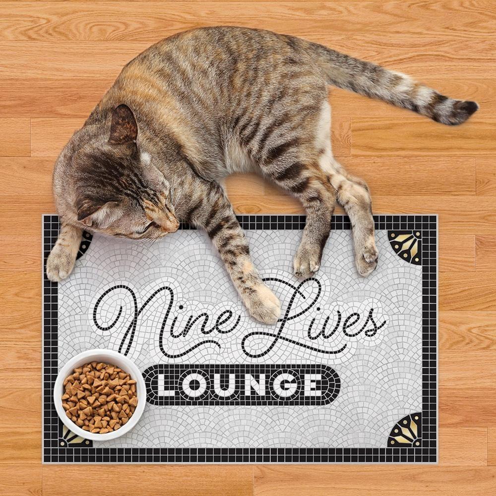 Cat Placemat Featuring the Words Nine Lives Lounge