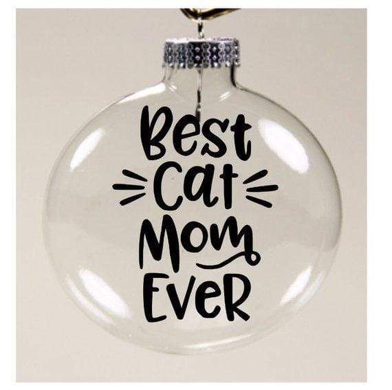 Christmas Gifts for Cat Ladies, Cat Themed Gift for Her, Best Cat Mom Ever Cat Christmas Ornament