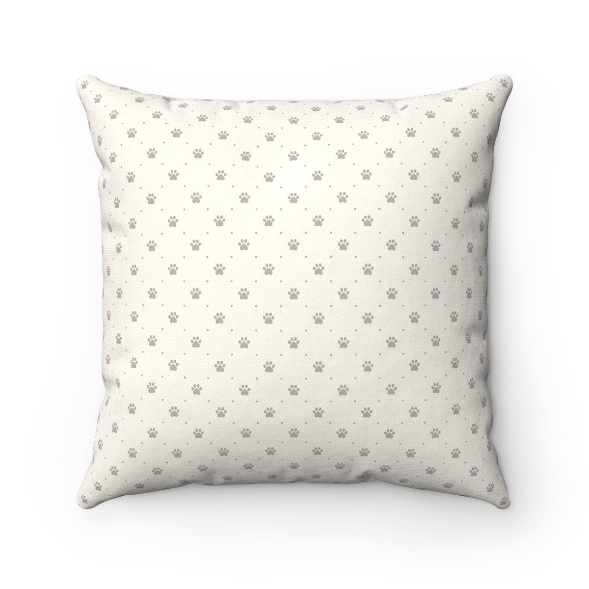 The back of this decorative cat pillow features a beige paw print pattern that is easy to coordinate with the rest of your home decor and furniture.