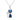 This sterling silver crystal cat pendant necklace features a deep blue crystal cat pendant with a tail and collar that are encrusted with shiny white cubic zirconia.