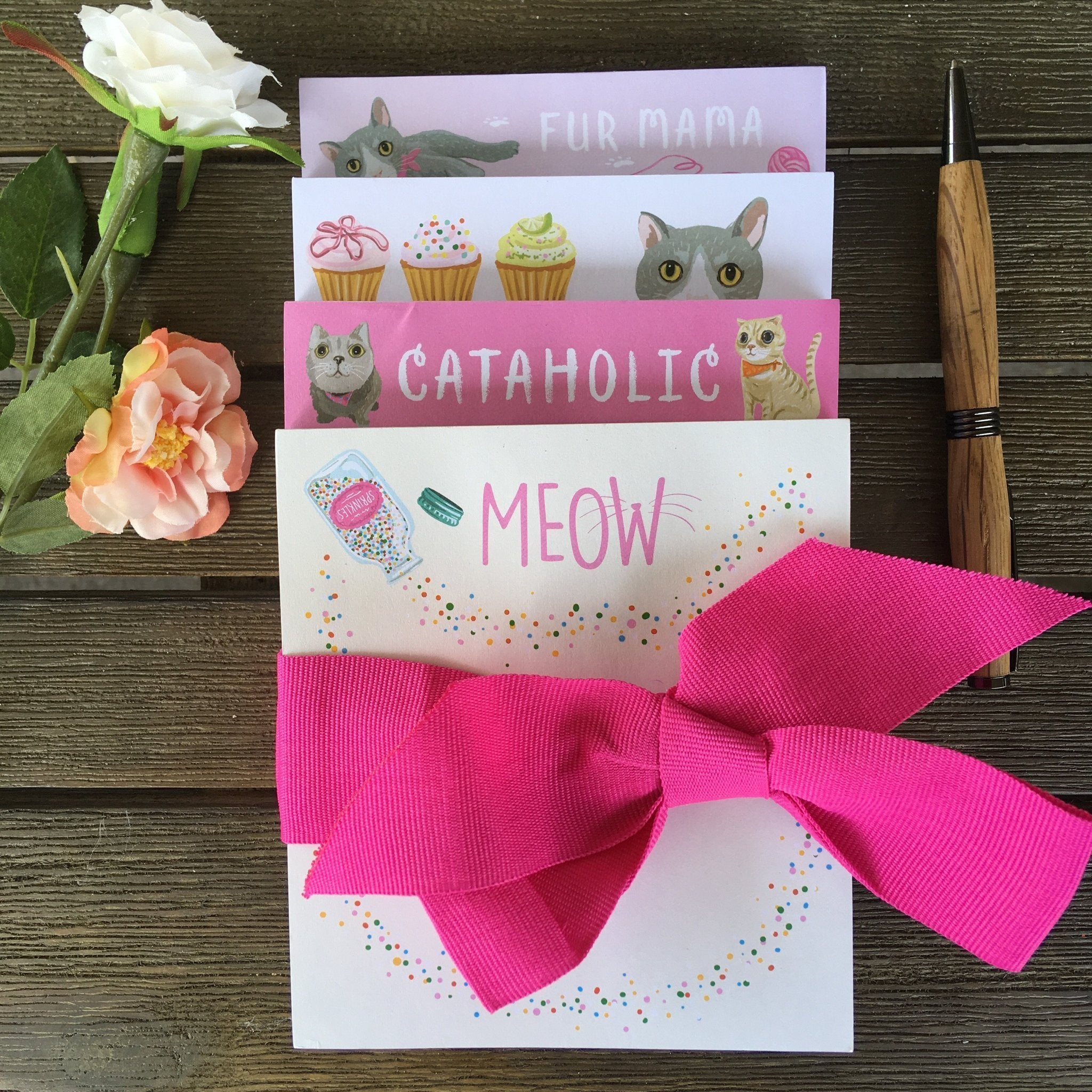 A Set of 4 Cat Themed Notepads