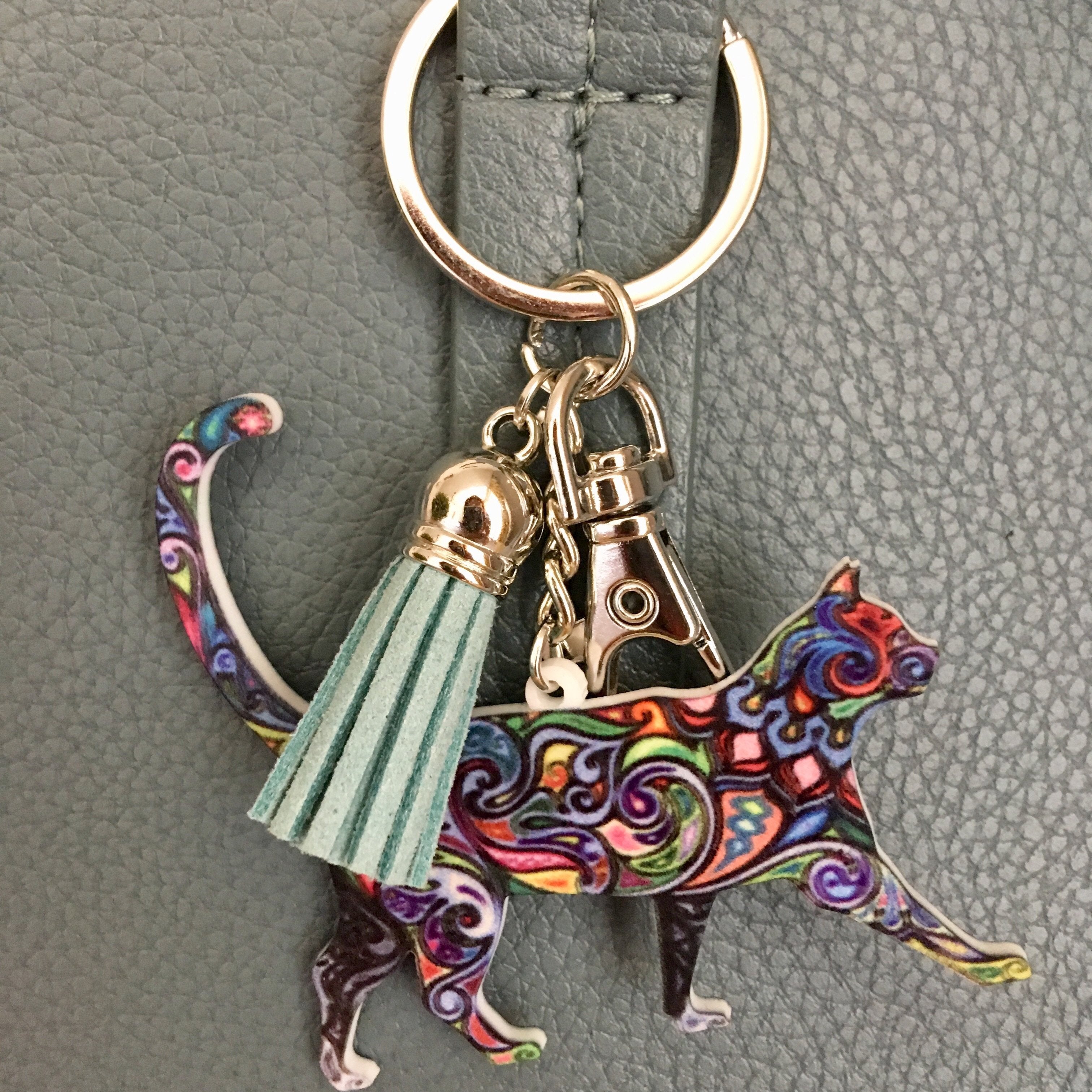Colorful Cat Key Chain and Bag Charm