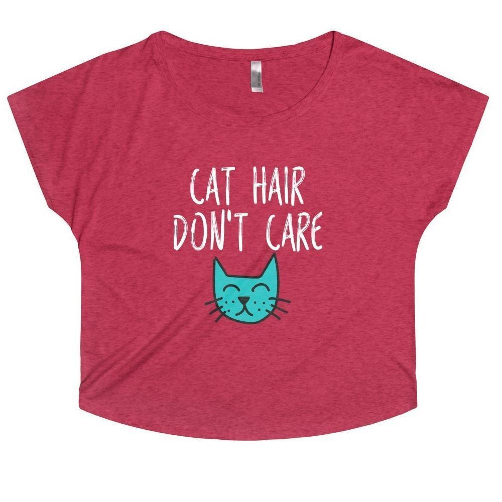 If you're looking for funny cat clothing for humans, pick up this Cat Hair Don't Care slouchy tee.