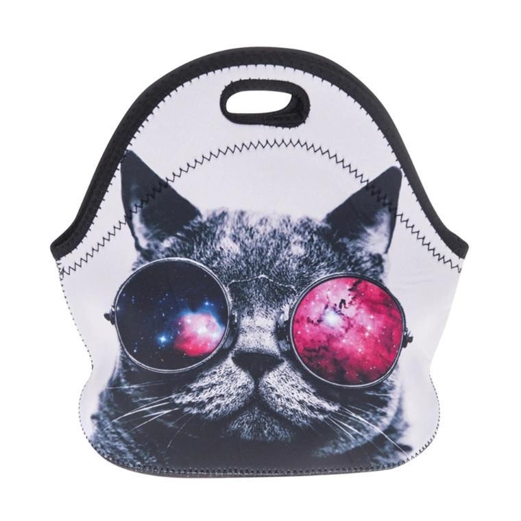 Cat Lunch Tote Featuring A Cat With Glasses