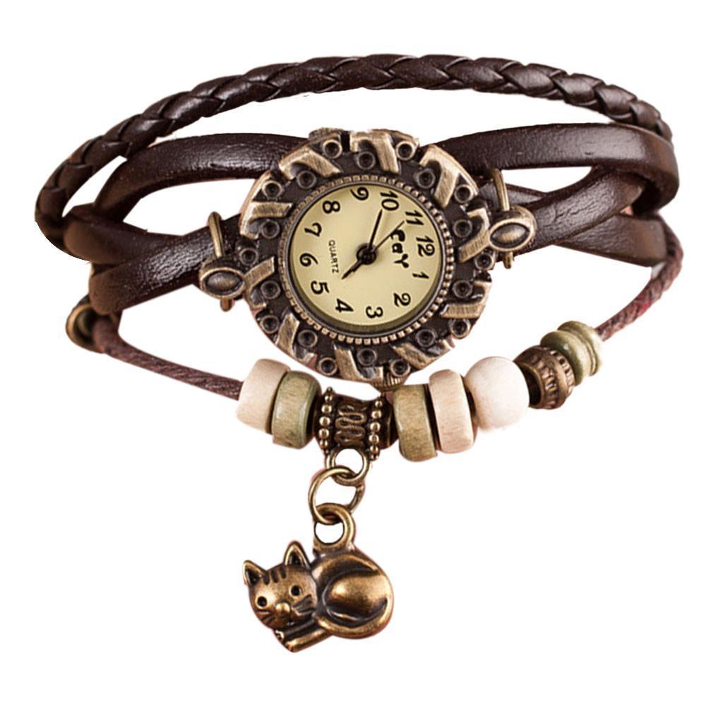 Cat watch for cat lovers decorated with beads and a cat charm