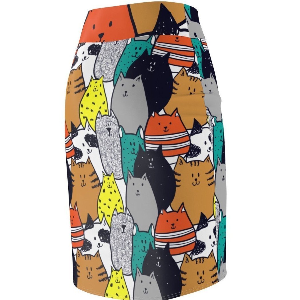 Gifts for Young Cat Lovers, Cute Cat Skirt With a Colorful Cat Print