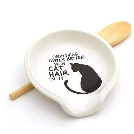 Cat Themed Kitchen Accessories, Everything Tastes Better With Cat Hair In It Cat Spoon Rest