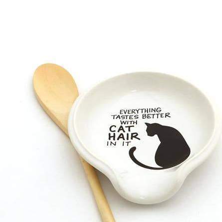 Cat Kitchen Decor, Everything Tastes Better With Cat Hair In It Spoon Rest