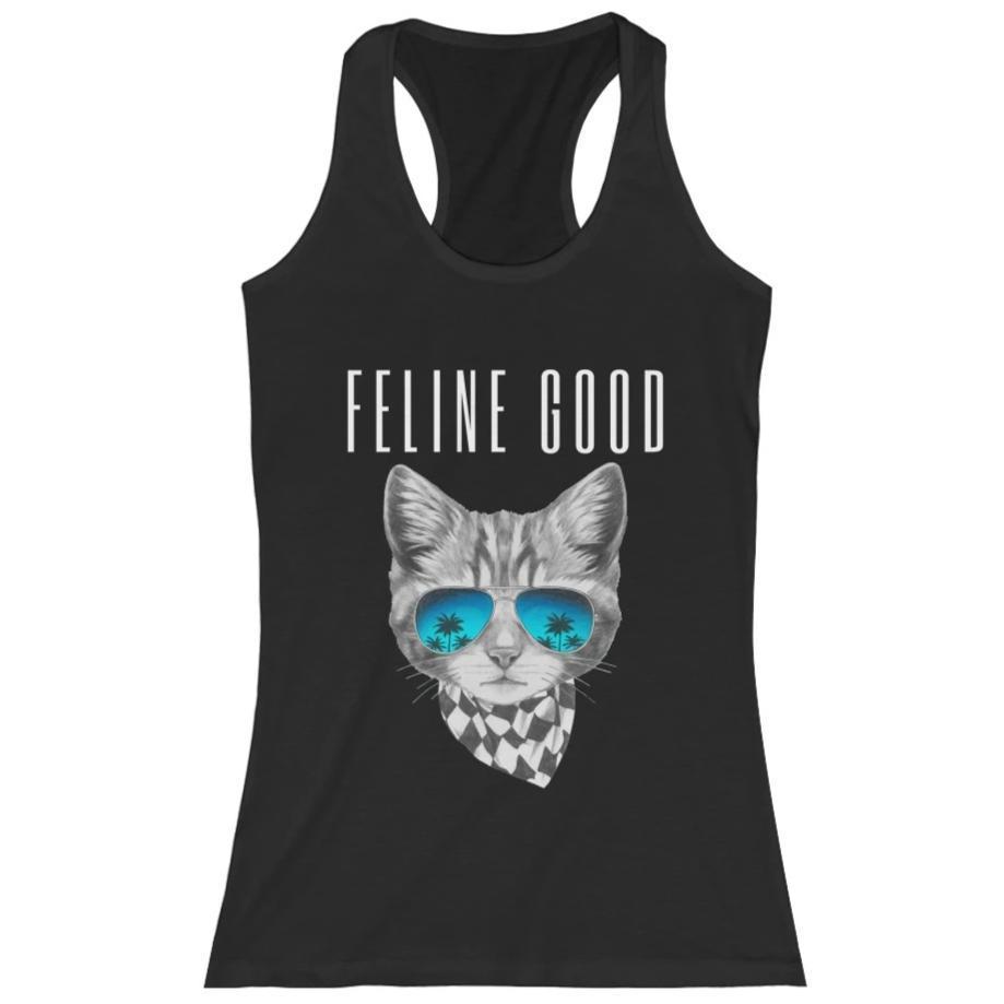 Cat Themed Apparel, Cat With Glasses Tank Top for Women