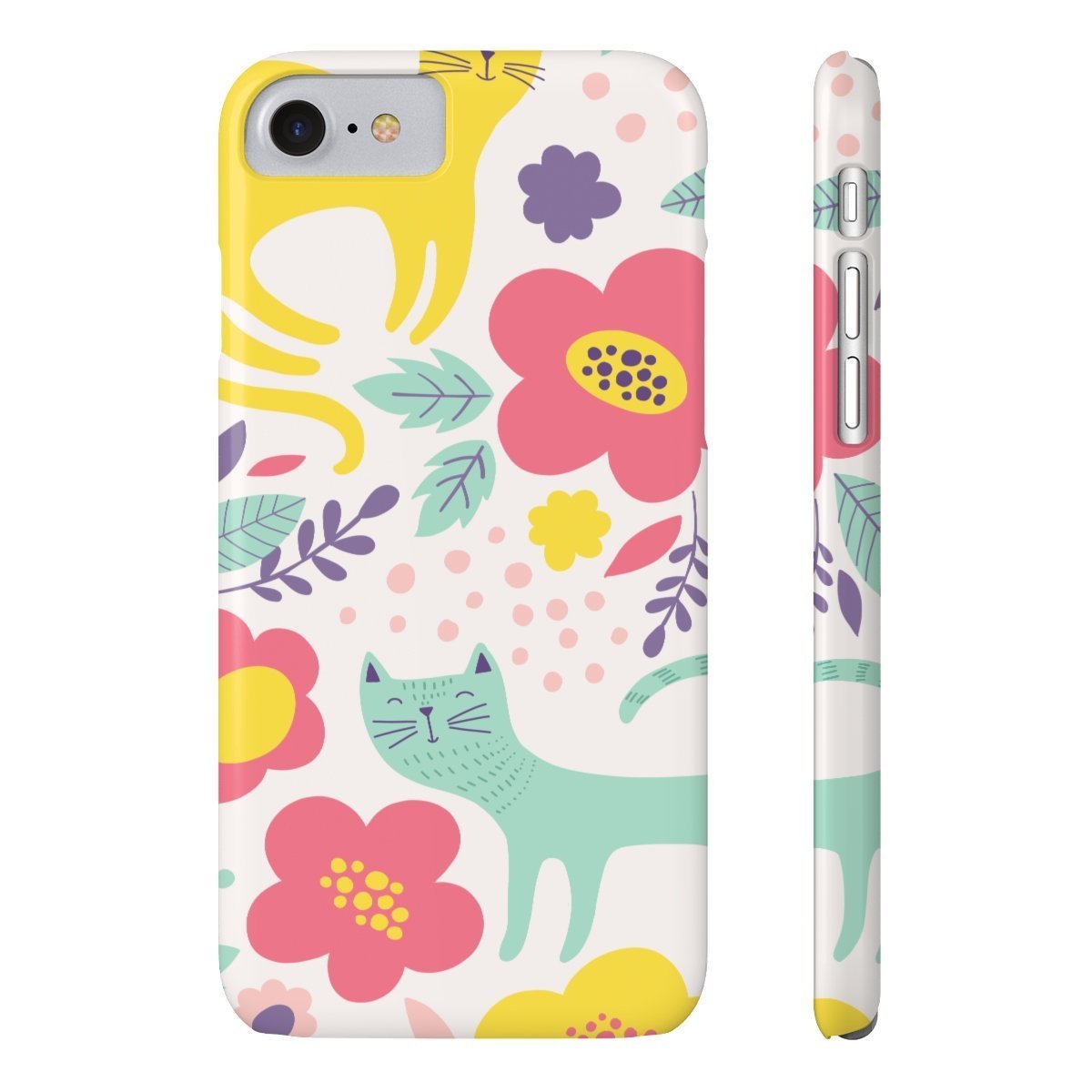 Cute Gifts for Cat Ladies, Cat Phone Case for iPhones with a Colorful Cat Print