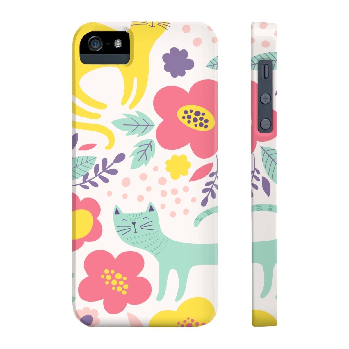 Cat iPhone Case Featuring a Unique and Colorful Cat Print