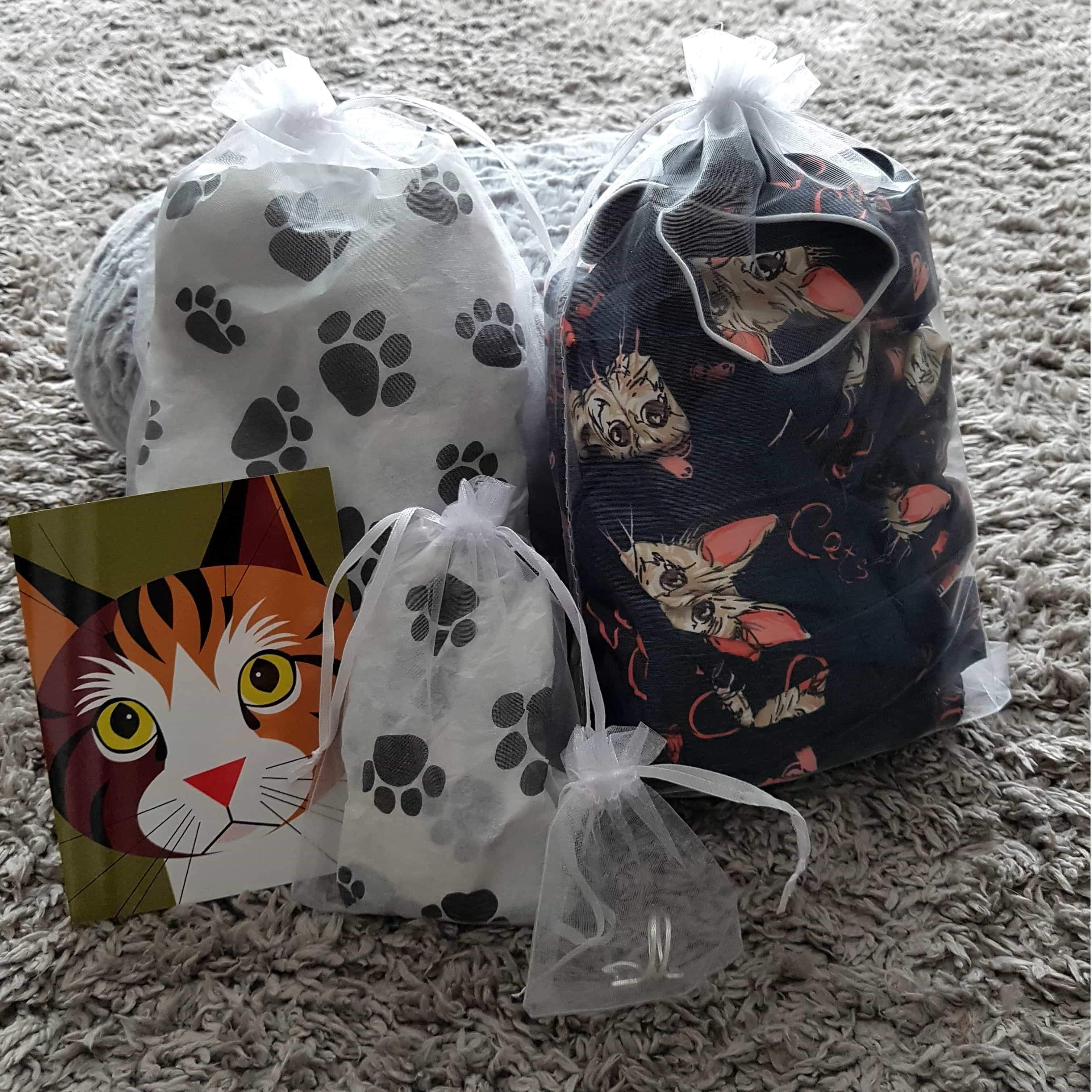 Wrap the perfect cat themed gift in these sweet gift bags paw print tissue and add a cat card!